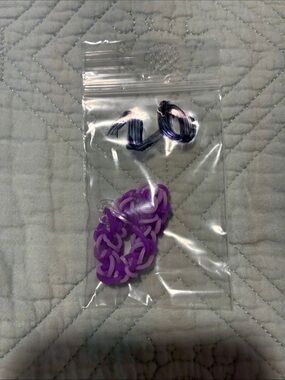 Purple elastic rainbow loom bracelet